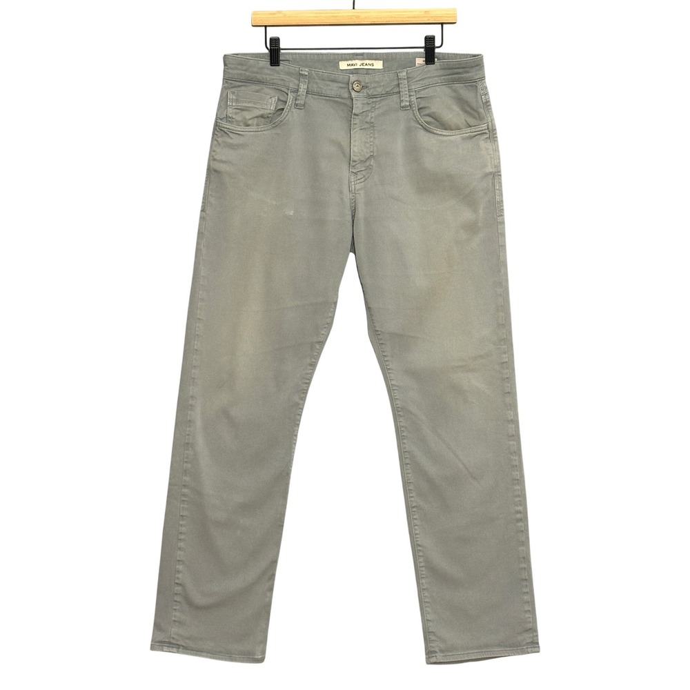 Mavi Jeans Men 35 x 32 Gray Matt Relaxed Straight Leg 5 Pocket Denim Pants Twill